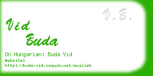 vid buda business card